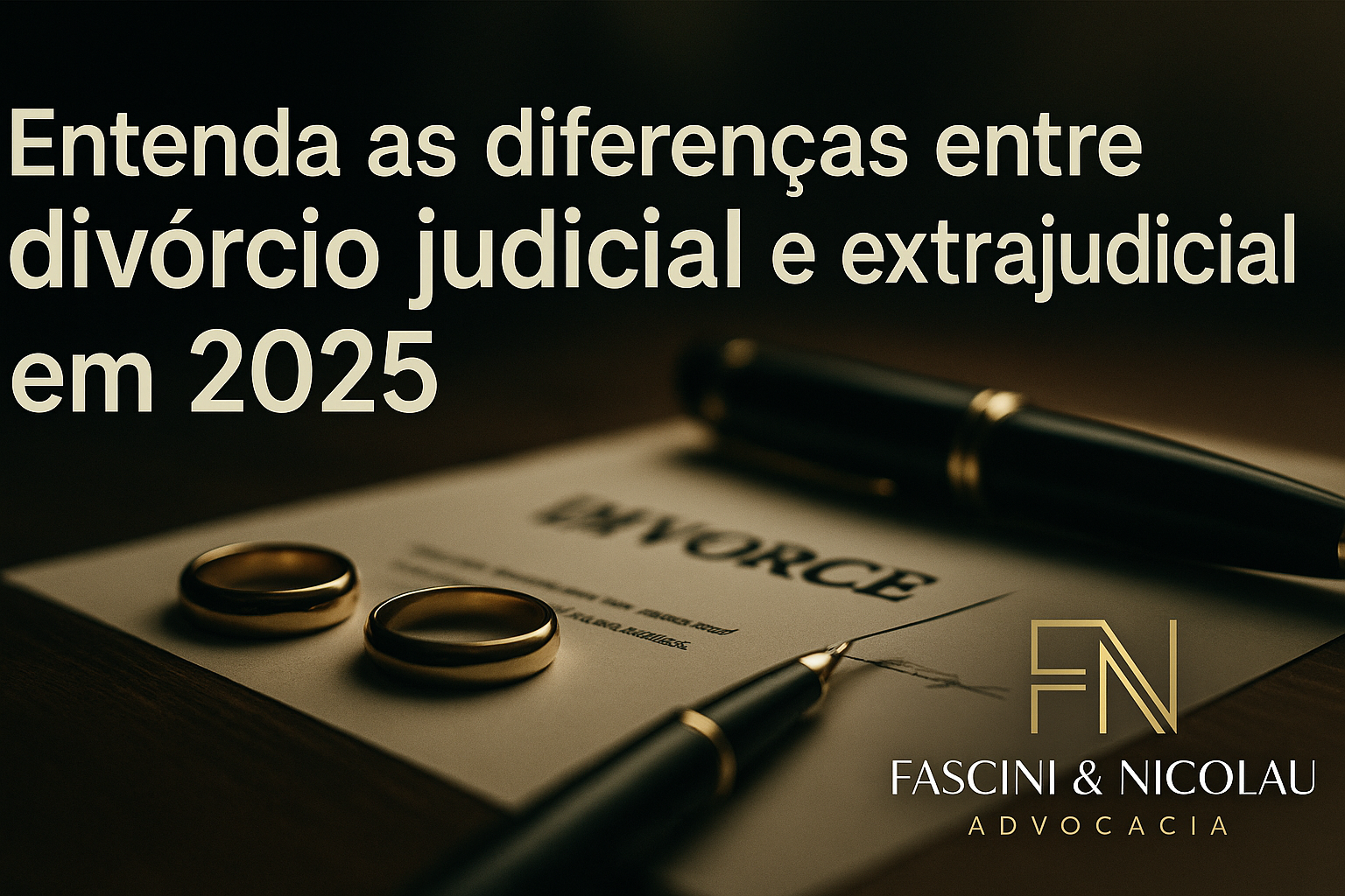 Entenda as diferenças entre divórcio judicial e extrajudicial em 2025 - Fascini e Nicolau Advocacia - Jandaia do Sul
